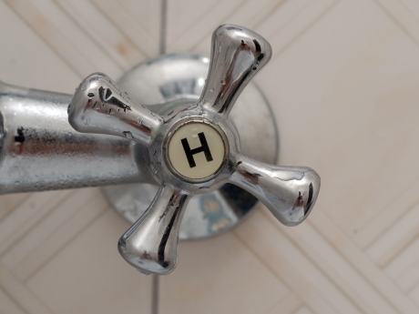 hot water tap in bathroom
